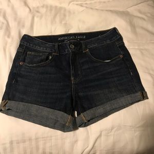 Dark blue American eagle jean shorts